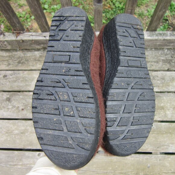 Handmade Wool Boots Women's Size 8 US Latex-Free Brown Warm Boots Flower Petals - Picture 15 of 16